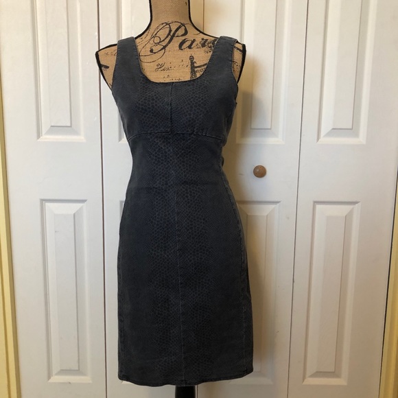 GAP 1969 gray sleeveless dress w/snakeskin print - Picture 1 of 9